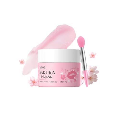 Cherry Blossom Lip Sleeping Mask, Nourish & Hydrate Lip Mask With Vitamin C, Intensely Nourishes, Smooths Fine Lines, Gently Peeling & Renews Dry Lips, Non Stick for Dry,Flaky,Chapped Lips 15.0 g von TUOSHITONG