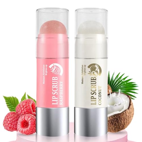 Sugar Lip Exfoliator Scrub Stick, Lippenaufhellung für dunkle Lippen, Lippenpeeling, Lippenbalsam und Feuchtigkeitscreme für Frauen, trocken, rissig, lang anhaltende Hydratation, weich, 2 Stück Sugar Lip Exfoliator Scrub Stick, Lippenaufhellung für dunkle Lippen, Lippenpeeling, Lippenbalsam und Feuchtigkeitscreme für Frauen, trocken, rissig, lang anhaltende Hydratation, weich, 2 Stück von TUOSHITONG