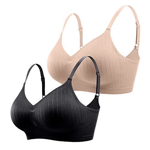 TUOZONE BHs für Damen, kabellos, Push-Up-BH, Silikon, weiche Unterstützung, nahtlos, bequem, bügelfrei, Bralette, Größe S bis Übergröße, Nude Schwarz, XL Zierlich von TUOZONE