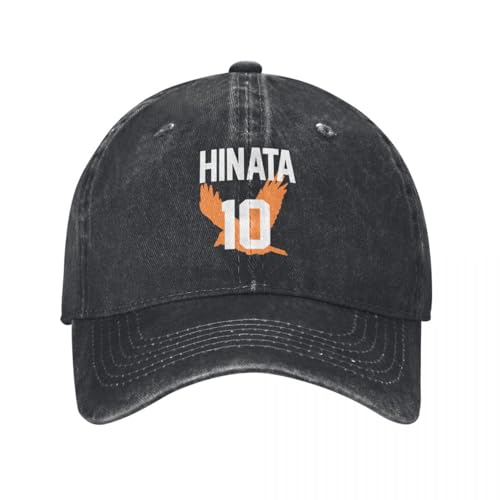 TUQIAAM Haikyuu Retro Hinata Nummer 10 Karasuno Unisex Baseballkappe, getragene Gewaschene Hüte, verstellbare Volleyballhüte von TUQIAAM