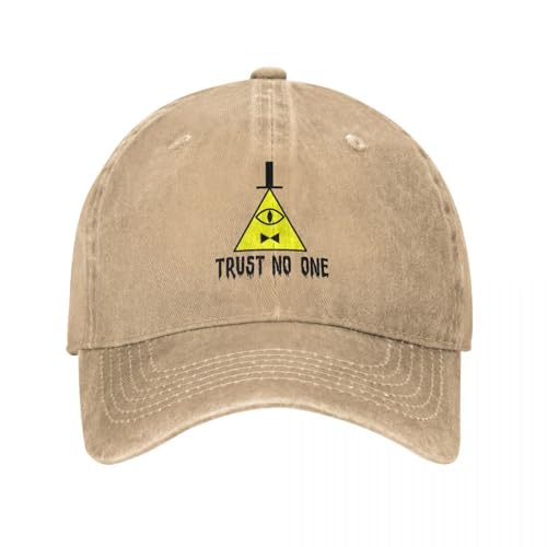 TUQIAAM Spitzenkappe Retro Gravity Falls Trust No One Baseballkappe, Unisex Distressed Baumwolle Snapback Kappe, verstellbare Kappe für Outdoor-Workouts von TUQIAAM