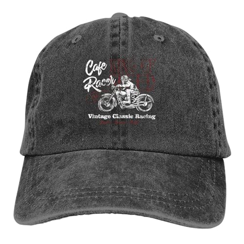 TUQIAAM Cafe Racer Speed Basecap für Damen und Herren, Hut mit Visierschutz, Snapback, für Motorrad von TUQIAAM
