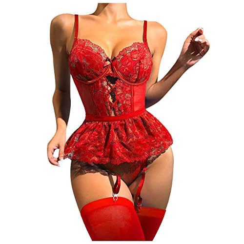 TUQIDEWU Damen Babydoll Body Sexy Spitze Set Reizwäsche Set Offener Schritt Große BrüSte ReizwäSche Lingerie Dessous Damen Sex Baby Dolls Negligees Damen Erotic DessousA96 von TUQIDEWU