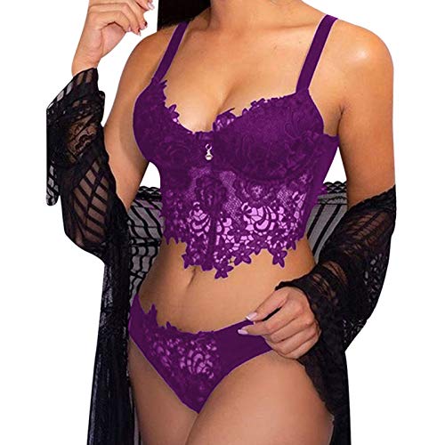 TUQIDEWU Dessous Damen Sexy Unterwäsche Curvy Sexy Dessous Damen 2 teiliger PU Body Dessous sexy Ausschnitt verbunden Schnürstrumpfband Teddy Bodysuit Sexy UnterwäScheB024 von TUQIDEWU