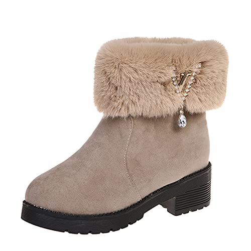 TUQIDEWU Stiefel damen Mode Herbst und Winter Damen Stiefeletten Low Heel Chunky Heel Plateau Einfarbig Reißverschluss Sommer Stiefeletten Damen LochmusterA150 von TUQIDEWU