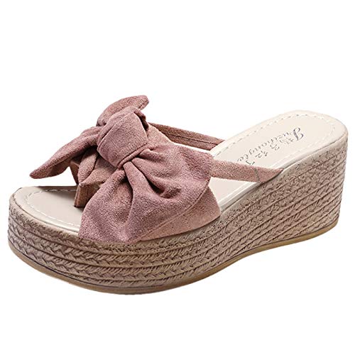 Zehentrenner Sandalen Damen Sommerschuhe Weite H Keilabsatz Sandal Sale Schuhe Mit Fussbett Mit Absatz Damensandalen Sandaletten Leichte Günstig Weite K Römersandalen Flip Flops Sommerstiefel A090 von TUQIDEWU