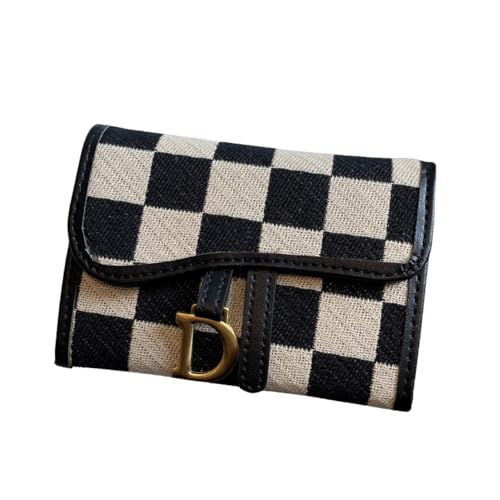 TURBOOST Niedlicher Kartenhalter, karierte Canvas-Vordertasche, Geldbörse mit 11 Kartenfächern, kleines Kreditkartenetui für Frauen, Schwarz, Kariertes Leinenmuster TURBOOST Niedlicher Kartenhalter, karierte Canvas-Vordertasche, Geldbörse mit 11 Kartenfächern, kleines Kreditkartenetui für Frauen, Schwarz, Kariertes Leinenmuster von TURBOOST