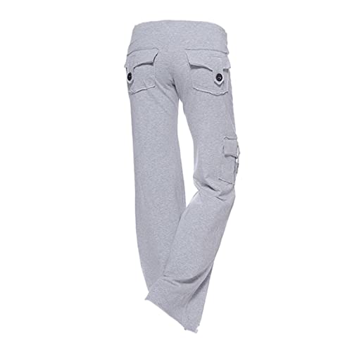 Cargohose Damen Arbeitshose Jogginghose mit Stretch Bund Taschen Baggy Sweathose Lang Hosen Breites Bein Locker Workwear Outdoorhose Freizeithose Hip Hop Pants Retro Streetwear von TURWXGSO