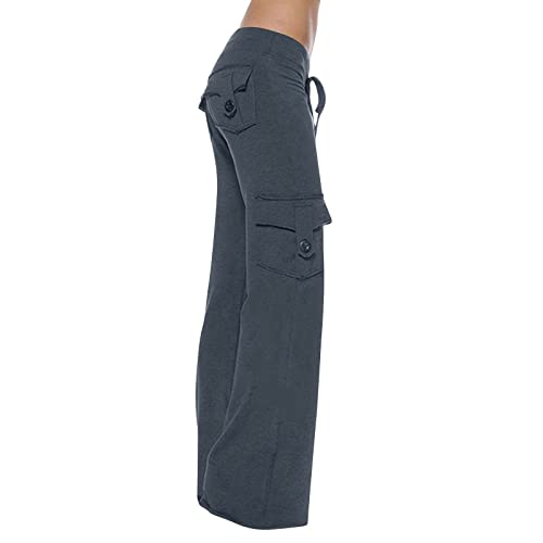 Cargohose Damen Arbeitshose Jogginghose mit Stretch Bund Taschen Baggy Sweathose Lang Hosen Breites Bein Locker Workwear Outdoorhose Freizeithose Hip Hop Pants Retro Streetwear von TURWXGSO