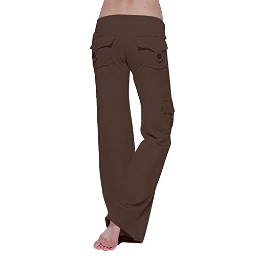 Cargohose Damen Arbeitshose Jogginghose mit Stretch Bund Taschen Baggy Sweathose Lang Hosen Breites Bein Locker Workwear Outdoorhose Freizeithose Hip Hop Pants Retro Streetwear von TURWXGSO