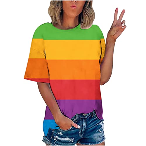 Tshirt Damen V Ausschnitt/Rundhals Pullover Bluse Kurzarm Oberteil Tie Dye T-Shirt Pullover Locker Bluse Tops Partywear von TURWXGSO