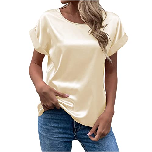 Y2k Top Casual Tops Fpr WomenLadies Rundhals Top Bluse Sexy Kurze Ärmel Party Club T-Shirts Einfarbige Sommer Urlaub Tees Blusen Dressy Tunika Pullover Tshirt Tops von TURWXGSO