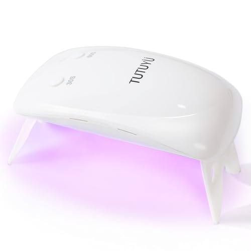 TUTUYU 12W Weißes UV LED Nageltrockner Rosa Licht mit 30s/60s Timer, 6 LED-Perlen, tragbare Mini-Lampe für Gel-Nagellack und Gel-Sticker Aushärtung von TUTUYU