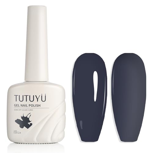 TUTUYU Grayish Black Gel Nagellack für Mädchen Frauen, 12ml UV/LED Soak Off von TUTUYU