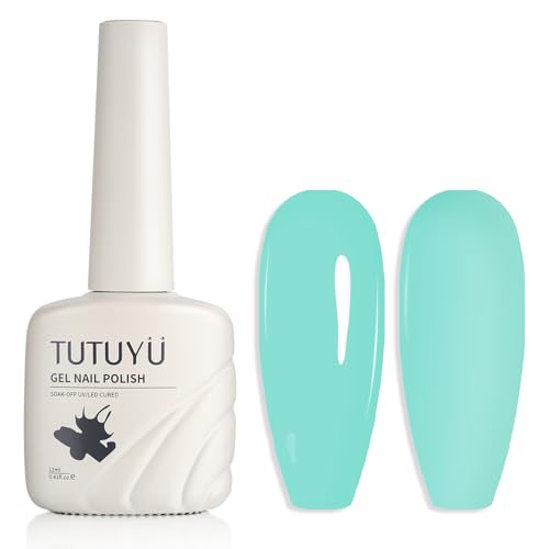 TUTUYU Helles Hellblau Gel-Nagellack für Mädchen Frauen, 12ml UV/LED Soak Off Blue Gel Polish von TUTUYU