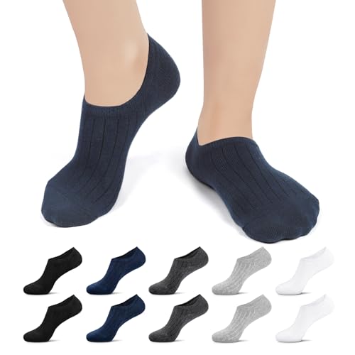 TUUHAW 10 Paar Sneaker Socken Damen Herren Füßlinge No Show Unsichtbare Füsslinge Unisex C-Mehrfarbig 35-38 von TUUHAW