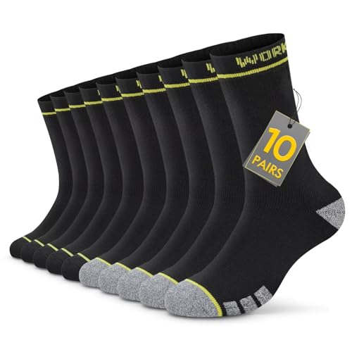 TUUHAW Socken Herren 47-49 10 Paar Socken Herren Arbeitssocken Herren Wandersocken Arbeitssocken Herren 47-50 Sportsocken Laufsocken Funktionssocken Herren Antirutschsocken Herren von TUUHAW
