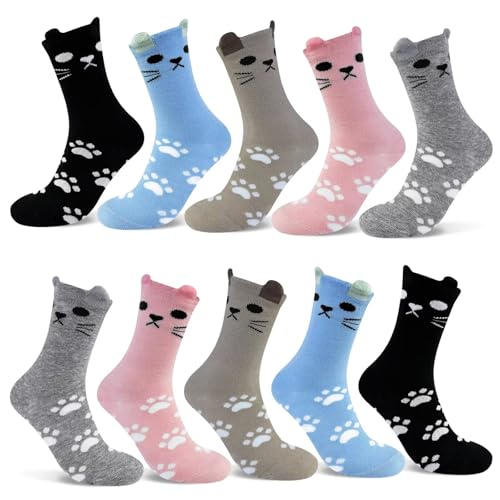 TUUHAW Socken Kinder 35-38 Schulkind Socken Jungen 35-38 Katze Kindersocken Fun Sportsocken Tennissocken Bunte Laufsocken von TUUHAW