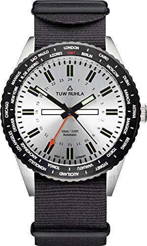 TUW Ruhla Globetrotter 20243-011802 Herren Automatikuhr Massives Gehäuse von TUW Ruhla