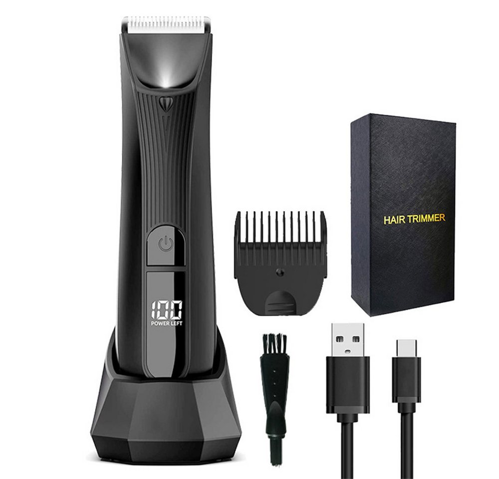 TUWENA Elektrokörperrasierer Intimrasierer Mann,Körperrasierer Herren mit Keramikklinge Ladestation, IPX7 Wasserdichter Körperhaartrimmer für Brust Beine Achselhöhle Nase von TUWENA