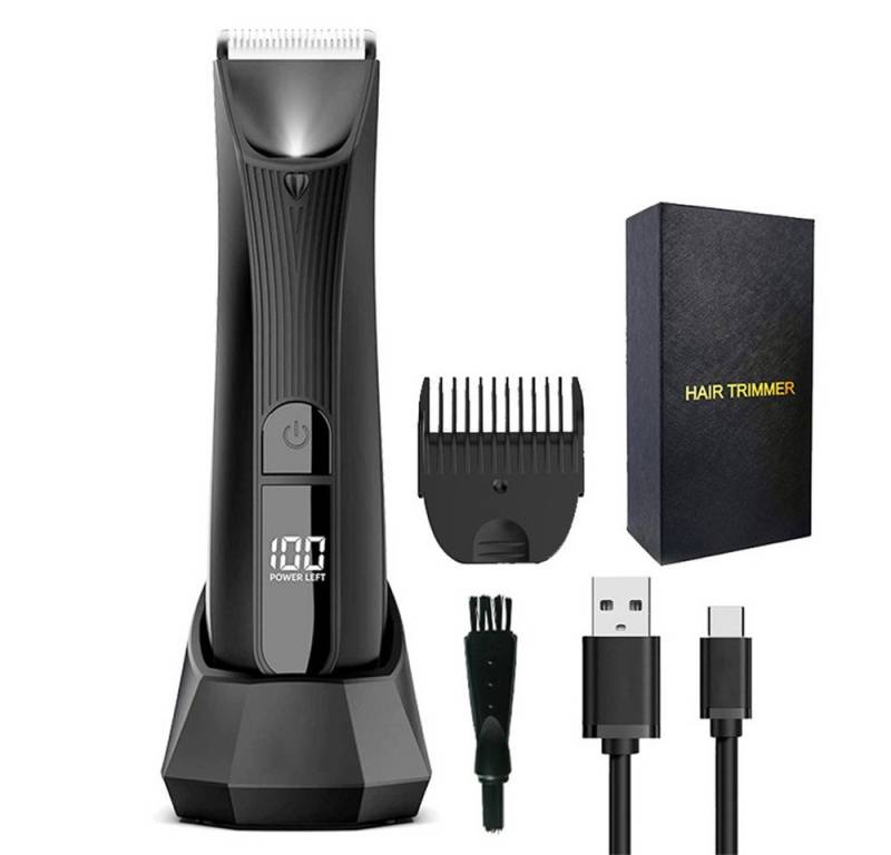 TUWENA Elektrokörperrasierer Intimrasierer Mann,Körperrasierer Herren mit Keramikklinge Ladestation, IPX7 Wasserdichter Körperhaartrimmer für Brust Beine Achselhöhle Nase von TUWENA