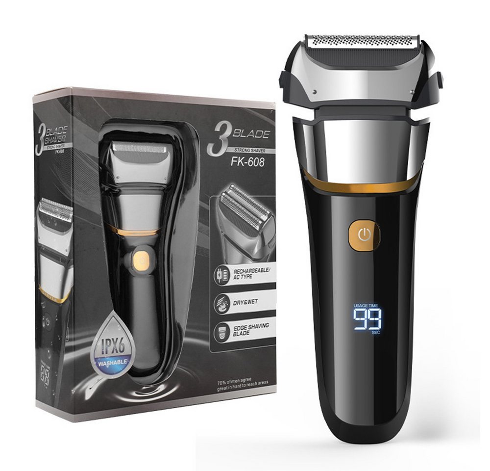 TUWENA Elektrorasierer Rasierer Herren Elektrisch,Folienrasierer Herre,Nass&Trocken Rasierer, mit LED-Anzeige, Wiederaufladbarer USB, Waschbarer von TUWENA