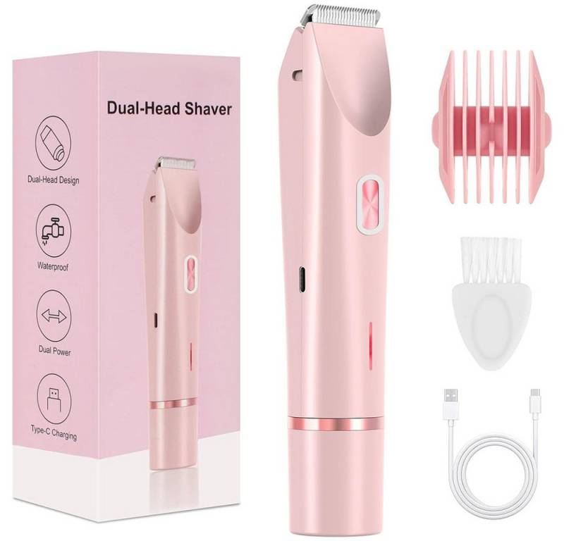 TUWENA Epilierer Intimrasierer für Frauen, 2-in-1 Dual Head Elektrisch Shaver Rasierer, Damenrasierer für Gesicht, Beine, Scham und Arme mit USB-C-Laden von TUWENA