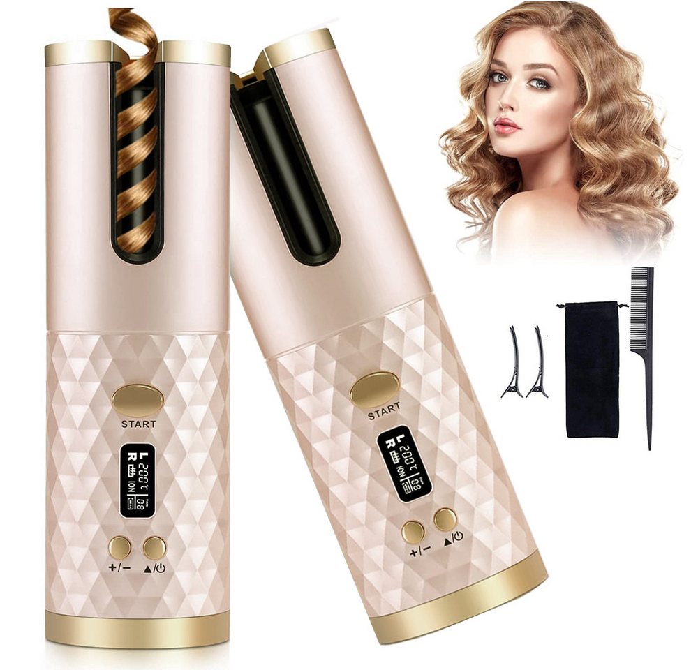 TUWENA Lockenstab Automatischer Lockenstab Kabelloser mit Temperatureinstellungen von TUWENA