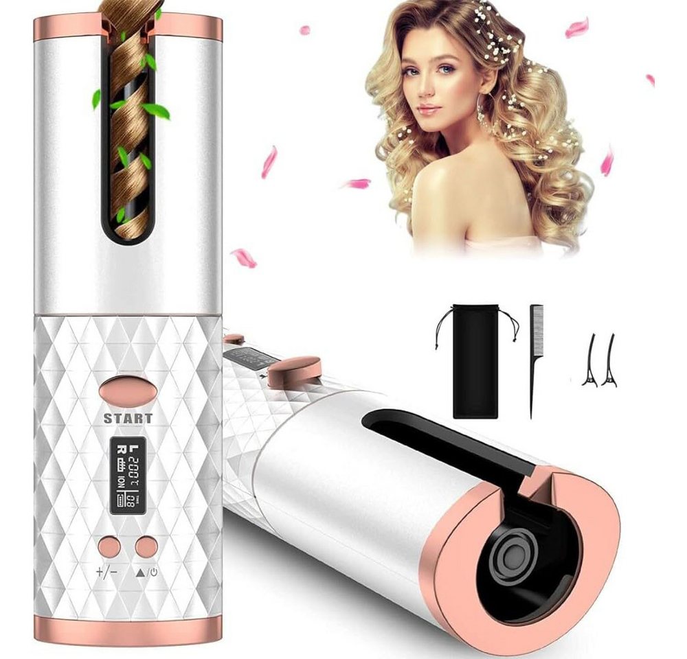 TUWENA Lockenstab Automatischer Lockenstab Kabelloser mit Temperatureinstellungen von TUWENA