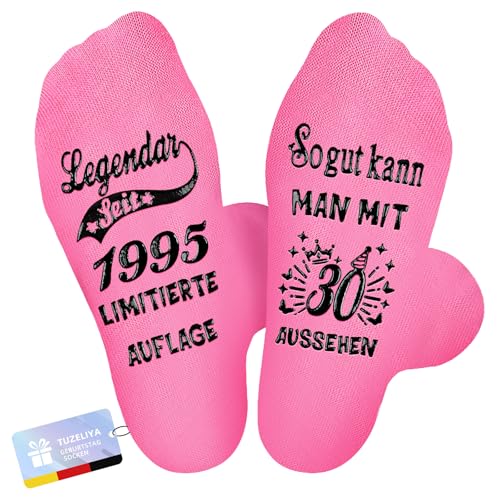 TUZELIYA 2025 Original Geburtstag 30 Frau, Lustige Socken mit Spruch Legendär Seit 1995, Geburtstagsgeschenk 30 Jahre Frau, Damen Socken Anti-Rutsch, Geschenkideen für Mama TUZELIYA 2025 Original Geburtstag 30 Frau, Lustige Socken mit Spruch Legendär Seit 1995, Geburtstagsgeschenk 30 Jahre Frau, Damen Socken Anti-Rutsch, Geschenkideen für Mama von TUZELIYA