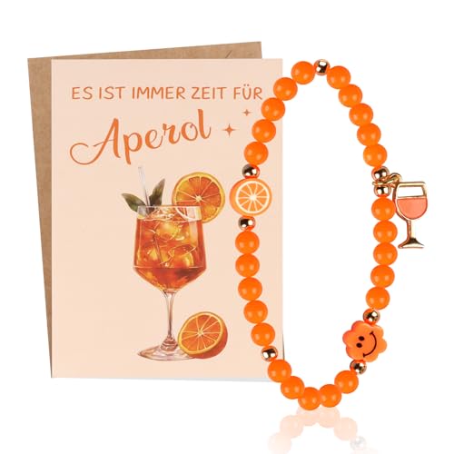 TUZELIYA Aperol Geschenke Frau - inkl. Aperol Armband und Grußkarte(Klappkarte mit Umschlag) - Es ist immer Zeit für Aperol - Aperol Deko für Freundin und Aperol-Liebhaber zu Geburtstag und Party TUZELIYA Aperol Geschenke Frau - inkl. Aperol Armband und Grußkarte(Klappkarte mit Umschlag) - Es ist immer Zeit für Aperol - Aperol Deko für Freundin und Aperol-Liebhaber zu Geburtstag und Party von TUZELIYA