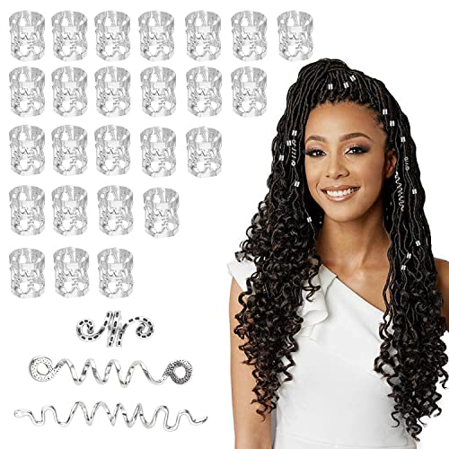 Dreadlocks Schmuck Haarspiralen Clips 28 Stück Dreadlocks Haarschmuck Damen mit Haarperlen Verstellbar Metall Cuffs Haar Flecht Perlen Dreadlocks Perlen Haar Geflecht Ringe für Zöpfe Dekorationen von TUZHE