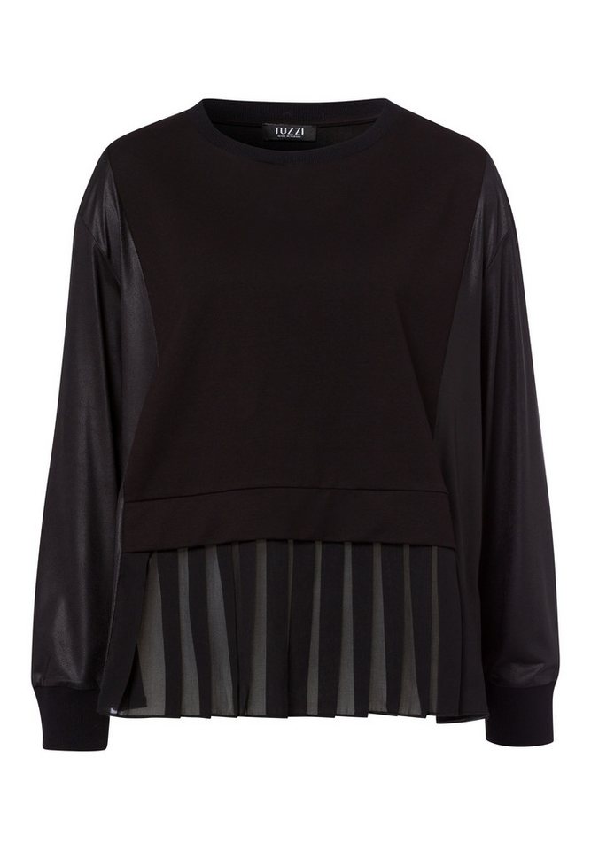TUZZI T-Shirt Shirt EBONY & IVORY mit Plissee-Einsatz von TUZZI