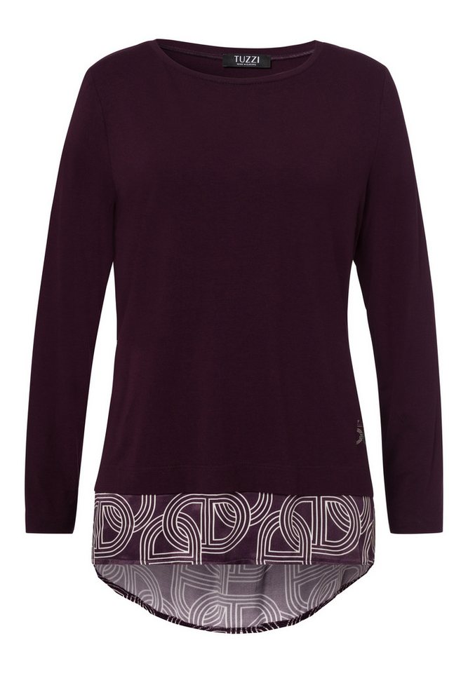 TUZZI T-Shirt Shirt GLAM ON TRACK mit angesetztem Saum von TUZZI