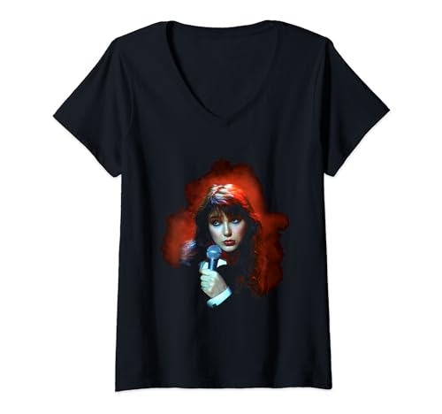 Damen TV Times Kate Bush tritt 1978 auf T-Shirt mit V-Ausschnitt von TV Times