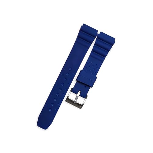 TVKSIPAR 18 Mm 20 Mm 22 Mm Weiches Silikon-Uhrenarmband Passend For Seiko Nr. 5 For Water Ghost SKX007 SRP777J Abalone Canned Sport Herren-Armband(Blue,22mm) von TVKSIPAR