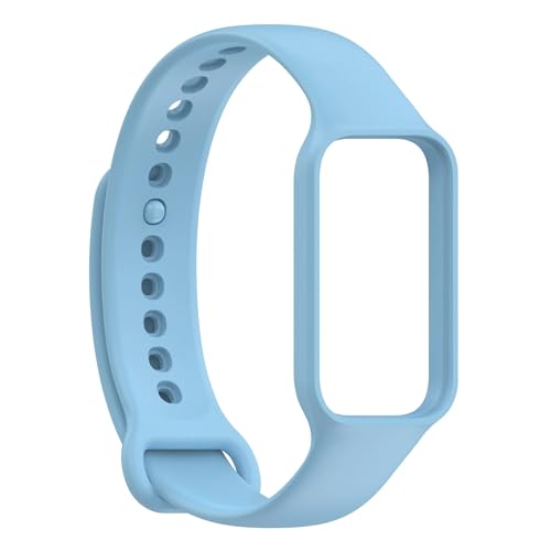 TVKSIPAR 2 in 1 for Xiaomi Band 8 Active Watchband Strapazierfähiges und weiches Silikonarmband mit Rahmenschutzschale(2) von TVKSIPAR
