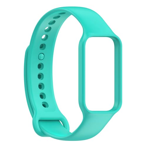 TVKSIPAR 2 in 1 for Xiaomi Band 8 Active Watchband Strapazierfähiges und weiches Silikonarmband mit Rahmenschutzschale(3) von TVKSIPAR