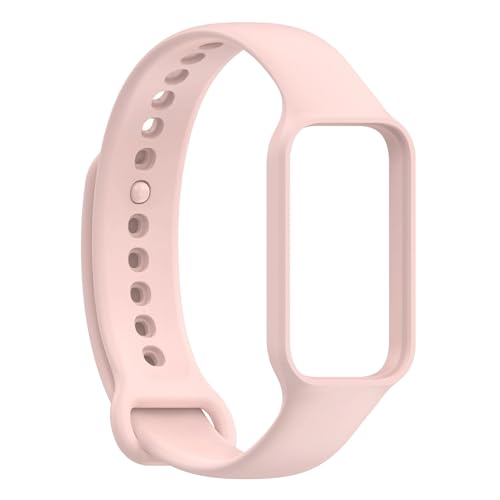 TVKSIPAR 2 in 1 for Xiaomi Band 8 Active Watchband Strapazierfähiges und weiches Silikonarmband mit Rahmenschutzschale(7) von TVKSIPAR