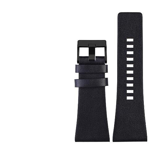 TVKSIPAR Echtes Leder-Armband, Passend For Diesel DZ7406 DZ7408 DZ4280 DZ4343 Uhrenarmband 22 Mm 24 Mm 26 Mm 28 Mm 30 Mm 32 Mm Herrenarmband(Black black clasp,24mm) von TVKSIPAR