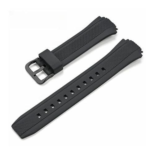 TVKSIPAR Harz-TPU-Uhrenarmband passend for Casio passend for EDIFICE Serie 5119 EF-552 Sport wasserdichtes schweißfestes Silikon 19 mm Uhrenarmband Herrenarmband(Black-Black Buckle) von TVKSIPAR