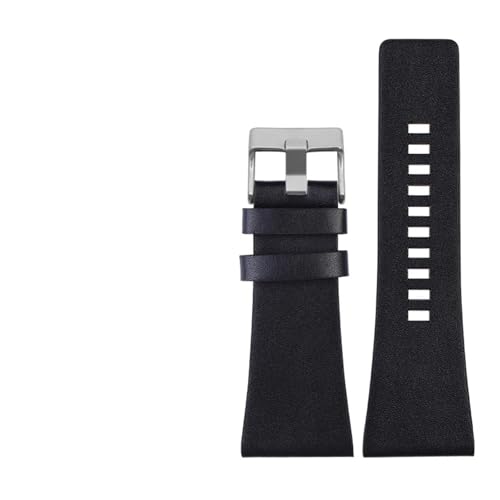 TVKSIPAR Lederarmband Passend For Diesel DZ7406 DZ7408 DZ4280 DZ4343 Uhrenarmband 22 Mm 24 Mm 26 Mm 28 Mm 30 Mm 32 Mm 34 Mm Herrenarmband(Black silver clasp,24mm) von TVKSIPAR