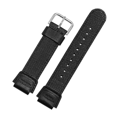 TVKSIPAR Nylon-Uhrenarmbänder passend for Casio AE-1200WH/SGW-300/AQ-S810W/AE1200WH 18 mm Anti-Fall-Uhrenarmband-Ersatzarmband(Black) von TVKSIPAR