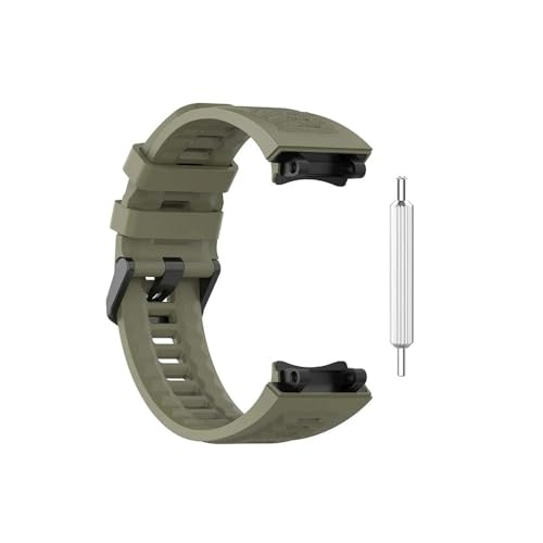 TVKSIPAR Schwarzes Silikonarmband Passend For AMAZFIT T-Rex 2, Verstellbares Sportarmband For Herren, Mit Entfernungswerkzeug(Green) von TVKSIPAR