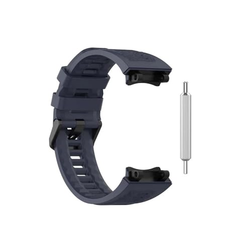 TVKSIPAR Schwarzes Silikonarmband Passend For AMAZFIT T-Rex 2, Verstellbares Sportarmband For Herren, Mit Entfernungswerkzeug(Midnight Blue) von TVKSIPAR