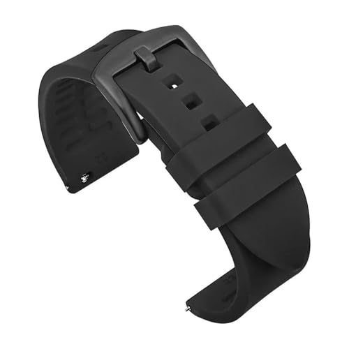 TVKSIPAR Silikon-Uhrenarmband 18 Mm 19 Mm 20 Mm 21 Mm 22 Mm Herren-Sport-wasserdichtes Armband For Rolex For Seiko-Uhren-Ersatzarmband(Black-black buckle,18mm) von TVKSIPAR