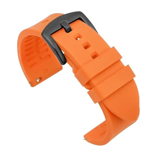 TVKSIPAR Silikon-Uhrenarmband 18 Mm 19 Mm 20 Mm 21 Mm 22 Mm Herren-Sport-wasserdichtes Armband For Rolex For Seiko-Uhren-Ersatzarmband(Orange-black buckle,20mm) von TVKSIPAR