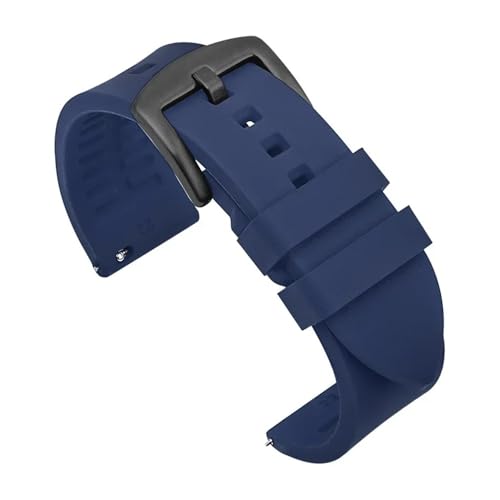 TVKSIPAR Silikon-Uhrenarmband 19 Mm 20 Mm 21 Mm 22 Mm 24 Mm Herren-Sport-wasserdichtes Armband Passend For Rolex Passend For Seiko-Uhren-Ersatzarmband(Blue-black buckle,24mm) von TVKSIPAR