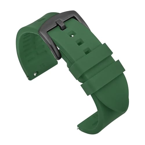 TVKSIPAR Silikon-Uhrenarmband 19 Mm 20 Mm 21 Mm 22 Mm 24 Mm Herren-Sport-wasserdichtes Armband Passend For Rolex Passend For Seiko-Uhren-Ersatzarmband(Green-black buckle,21mm) von TVKSIPAR