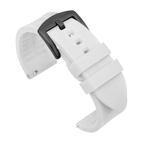 TVKSIPAR Silikon-Uhrenarmband 19 Mm 20 Mm 21 Mm 22 Mm 24 Mm Herren-Sport-wasserdichtes Armband Passend For Rolex Passend For Seiko-Uhren-Ersatzarmband(White-black buckle,21mm) von TVKSIPAR
